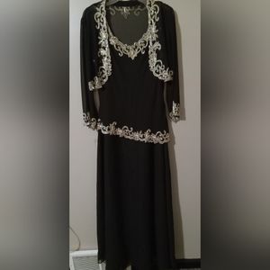 Lord and Taylor JKARA Formal Beaded Gown and Jacket Size 14
